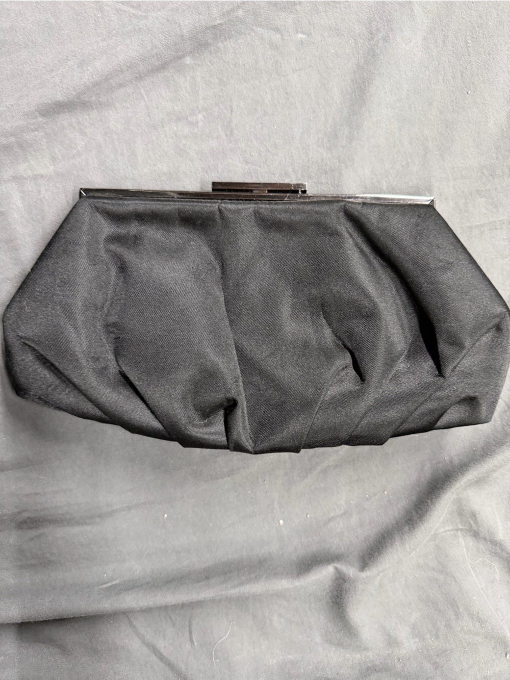 Lulu Townsend Black satin Pleated Evening Clutch